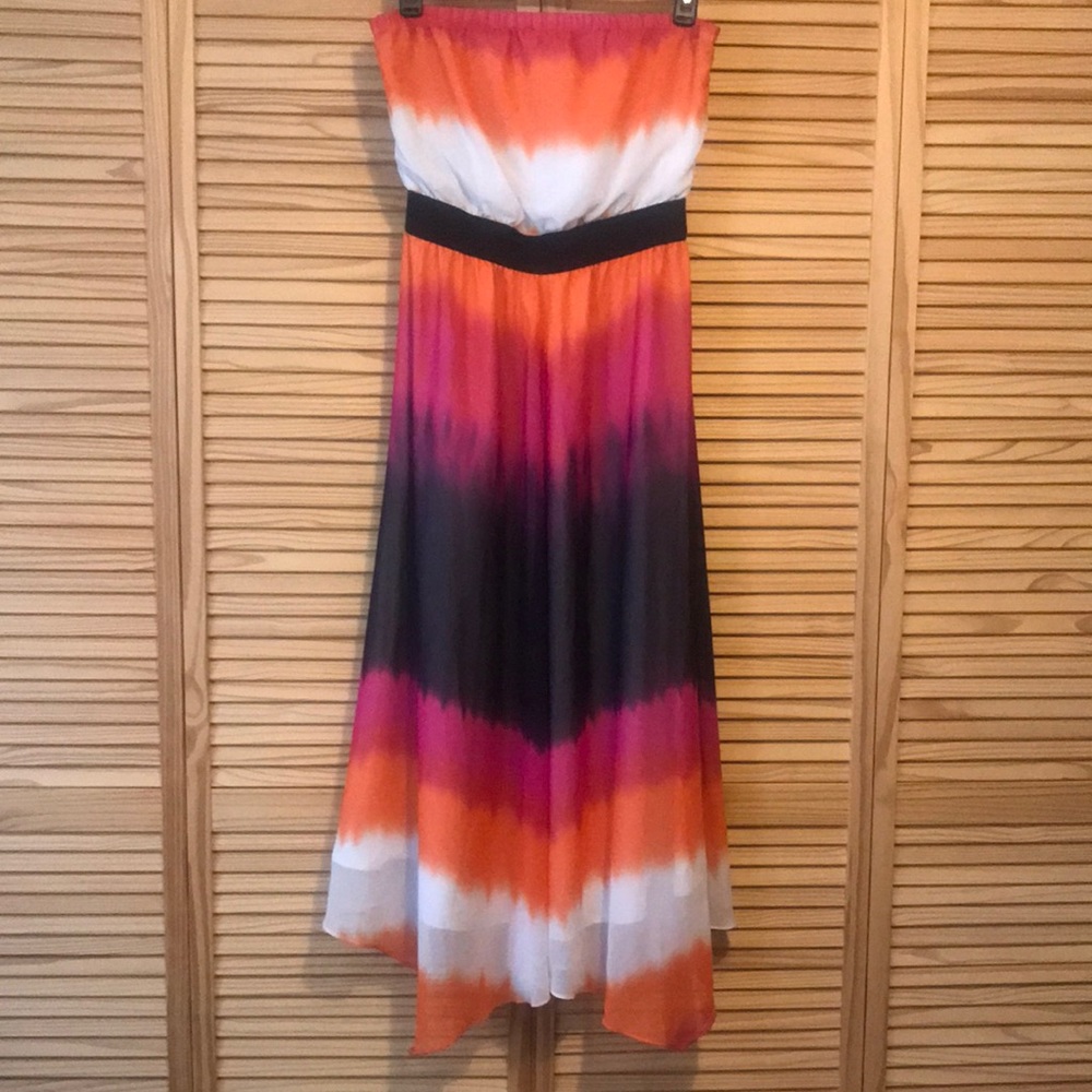 Multi-color Strapless Dress - Size M